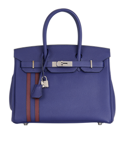 Birkin 30 Officier In Togo Bleu Encre & Bordeaux, C, DB/B, 4*